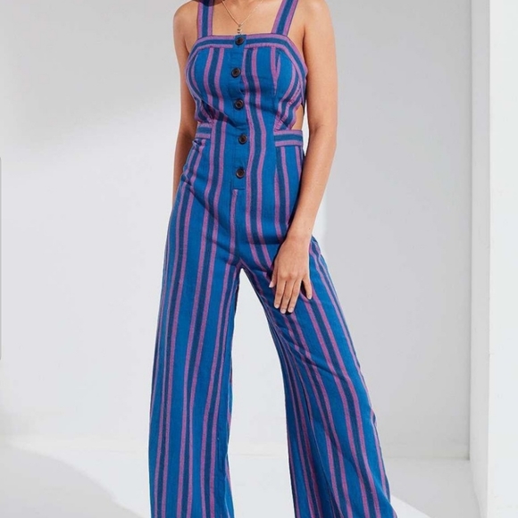 urban outfitters blue jumpsuit